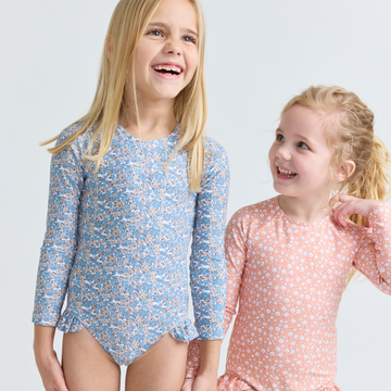 girls original slate floral rashguard one piece