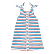 girls jetty stripe french terry tie knot dress