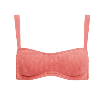 women's sailor red seersucker bandeau bikini top