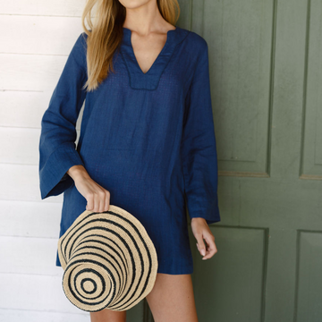janessa leone harbor navy stripe felix hat