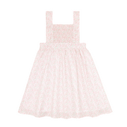 girls antique floral smocked bib dress