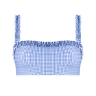 women's sky blue gingham bandeau bikini top