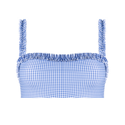 women's sky blue gingham bandeau bikini top