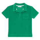 boys bermuda green french terry polo