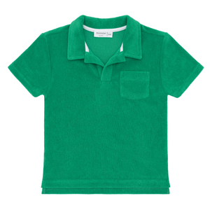 boys bermuda green french terry polo