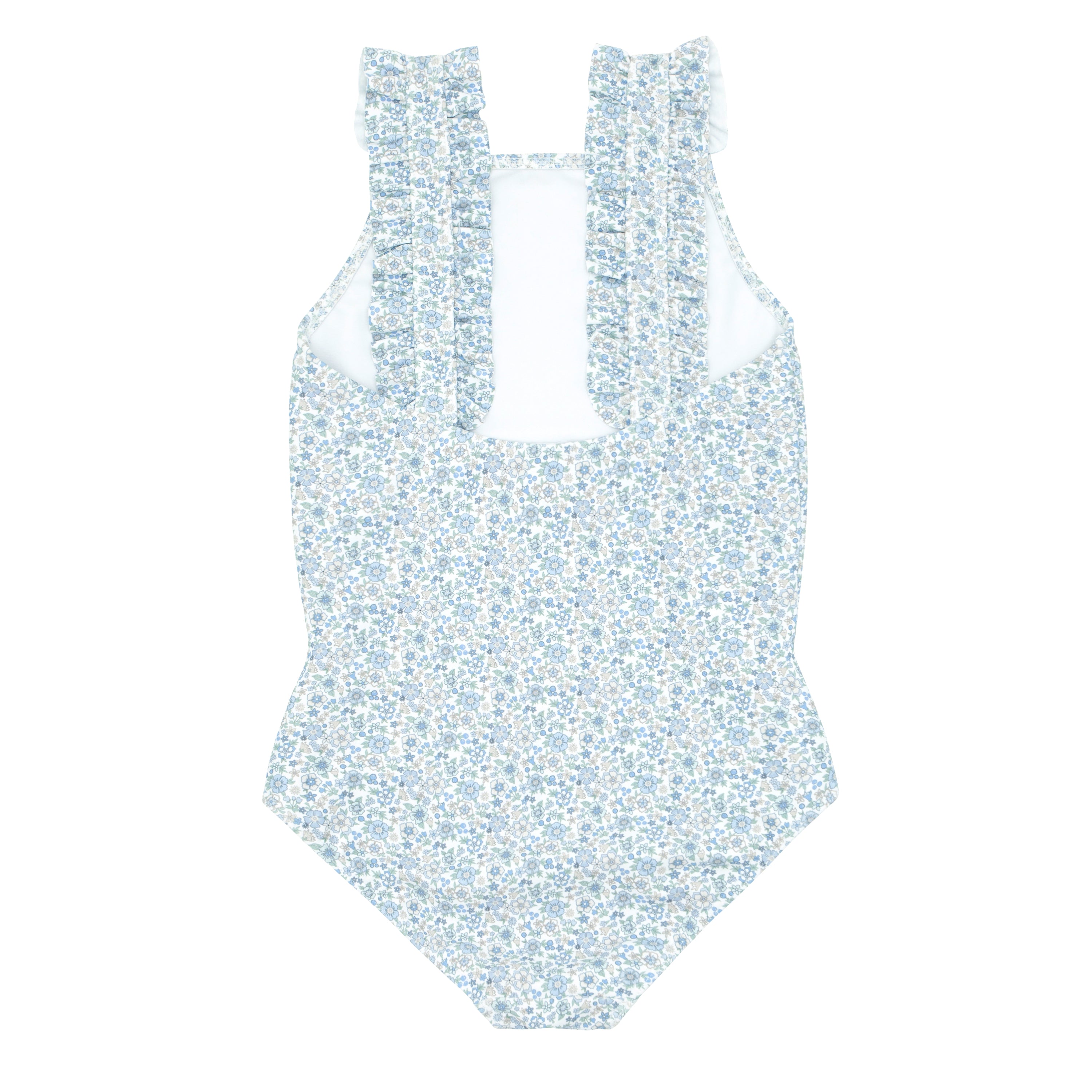 girls slate floral ruffle strap one piece | minnow swim