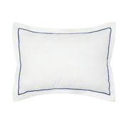navy trim decorative pillow