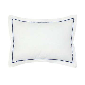 navy trim decorative pillow