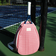 poppy gingham coated tennis bag
