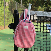poppy gingham coated tennis bag