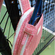 poppy gingham coated tennis bag