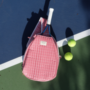 poppy gingham coated tennis bag