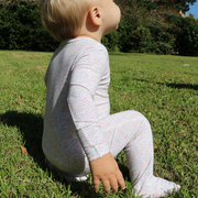 baby antique floral pima footie