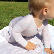 baby antique floral pima footie