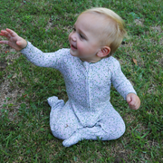 baby sea marsh floral pima footie