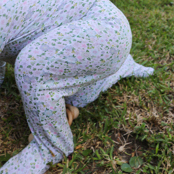 baby sea marsh floral pima footie