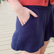 women's navy knit short
