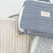 navy stripe coated lunchbox