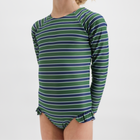 girls evergreen stripe rashguard one piece