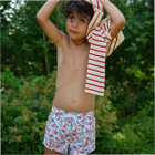 boys scarlet floral boardie