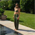 women's hillside green triangle bikini top