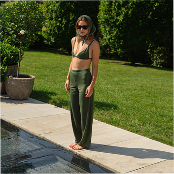 women's hillside green swim pants