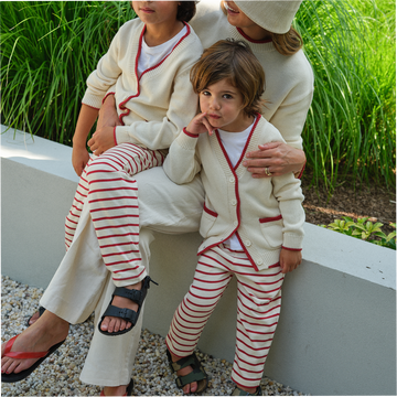 unisex red stripe pants