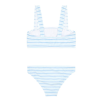 minnow x j.crew girls peri blue stripe bandeau bikini