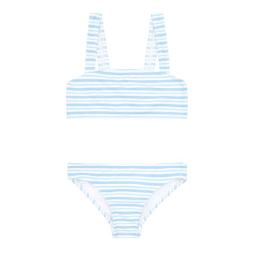 minnow x j.crew girls peri blue stripe bandeau bikini