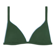 women's hillside green triangle bikini top