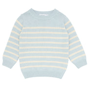 unisex light blue and cream knit sweater