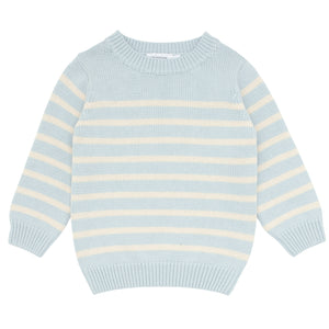 unisex light blue and cream knit sweater