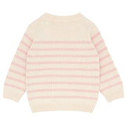 unisex cream and pink stripe cardigan