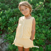 girls banana french terry tie knot short