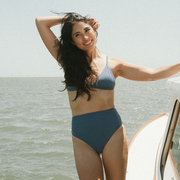 women's newport navy high waist bikini bottom