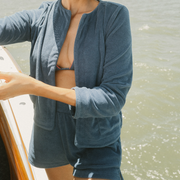 women's newport navy french terry shorts