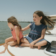 girls newport navy french terry pinafore dress