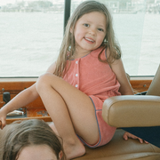 girls poppy red french terry romper