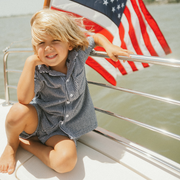 boys navy stripe french terry short