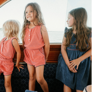 girls newport navy french terry pinafore dress