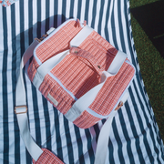 poppy gingham coated cooler bag