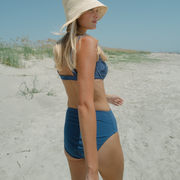 women's navy terry high waist bikini bottom