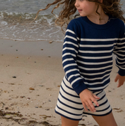 unisex breton stripe knit short