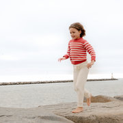 unisex red and cream stripe knit sweater