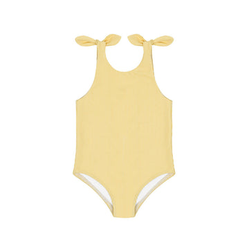 girls buttercream stripe tie knot one piece