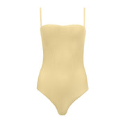 women's buttercream stripe low back one piece