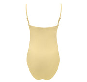 women's buttercream stripe low back one piece