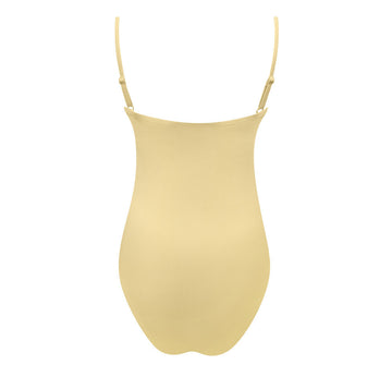 women's buttercream stripe low back one piece