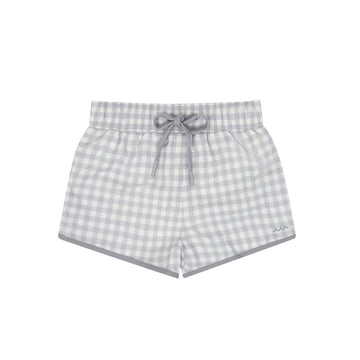 boys dove grey gingham boardie