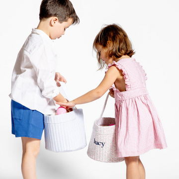 powder blue stripe quilted easter bucket